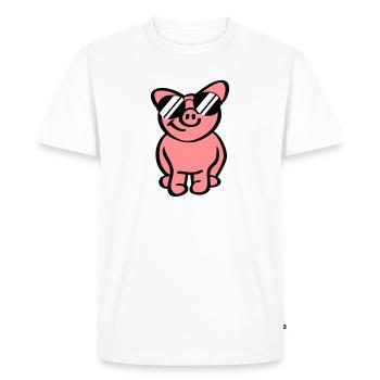 Cool Pig - T-shirt Premium bio Homme - blanc - Devant - Nico (187cm)