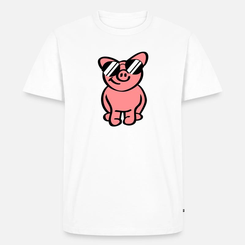 Cool Pig - Männer Premium Bio T-Shirt - Weiß