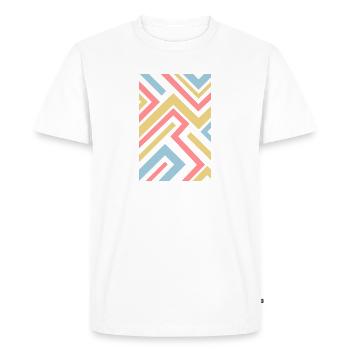 Pattern of Lines - Men's Premium Organic T-Shirt - white - Front - Nico (187cm)