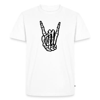 Devils horn rock hand - Men's Premium Organic T-Shirt - white - Front - Nico (187cm)