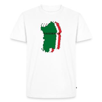 Sardegna - Island outline Sardinia with Italian flag - Men's Premium Organic T-Shirt - white - Front - Nico (187cm)