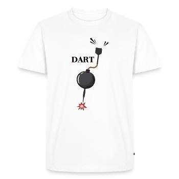 Fléchette Fléchette Flèche Légende de la fléchette - T-shirt Premium bio Homme - blanc - Devant - Nico (187cm)