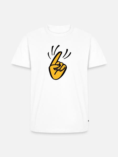 Finger Waggle - Men's Premium Organic T-Shirt - white