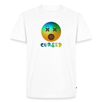 Cursed Emoji Shirt - Men's Premium Organic T-Shirt - white - Front - Nico (187cm)