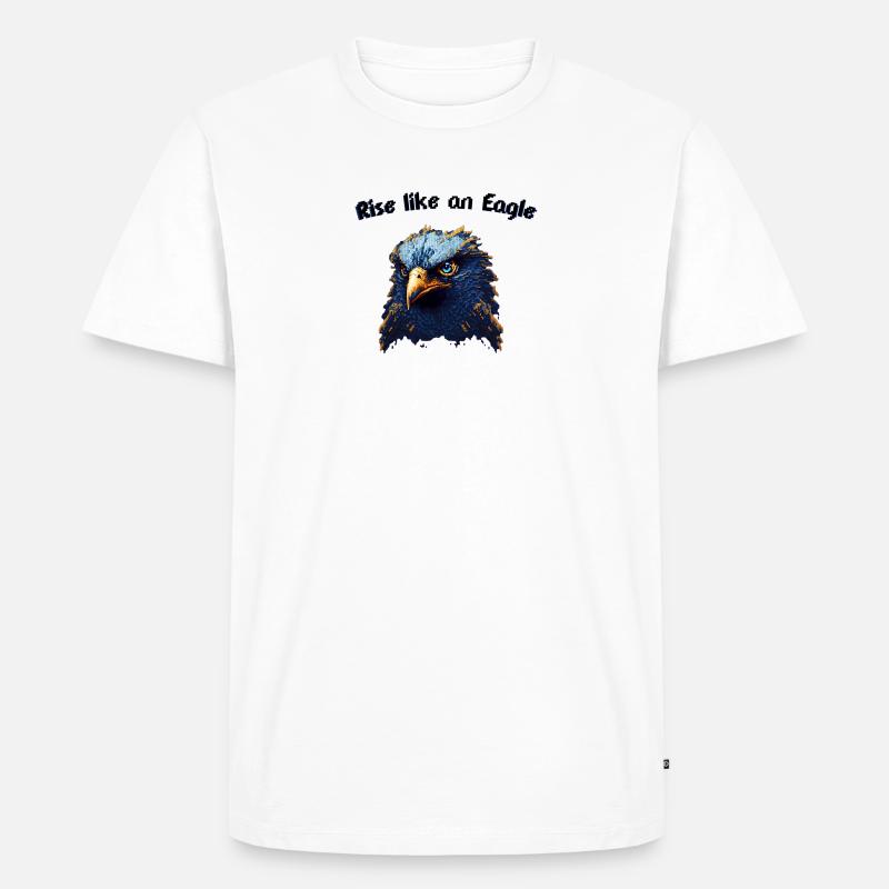 Pixel Art Eagle - T-shirt Premium bio Homme - blanc