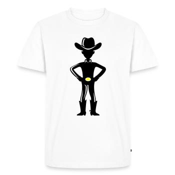 Cow-boy - T-shirt Premium bio Homme - blanc - Devant - Nico (187cm)