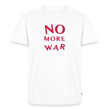 No More War - Men's Premium Organic T-Shirt - white - Front - Nico (187cm)