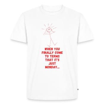 Monday mood - Men's Premium Organic T-Shirt - white - Front - Nico (187cm)