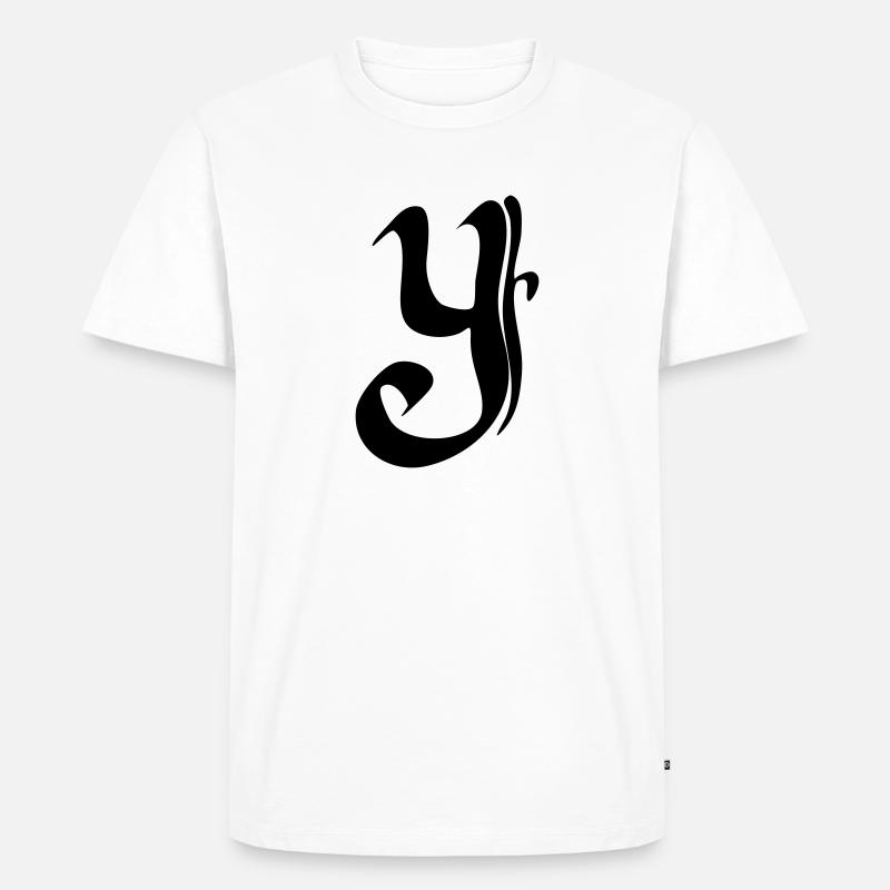 Y - Männer Premium Bio T-Shirt - Weiß