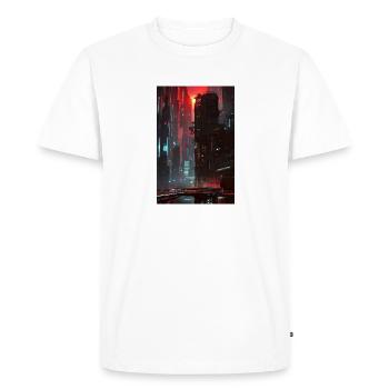 ville futuriste Science Fiction Dystopian - T-shirt Premium bio Homme - blanc - Devant - Nico (187cm)