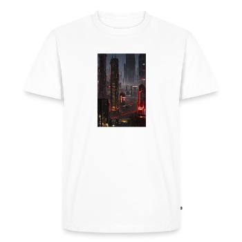 ville futuriste Science Fiction Dystopian - T-shirt Premium bio Homme - blanc - Devant - Nico (187cm)