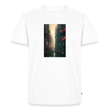 ville futuriste Science Fiction Dystopian - T-shirt Premium bio Homme - blanc - Devant - Nico (187cm)