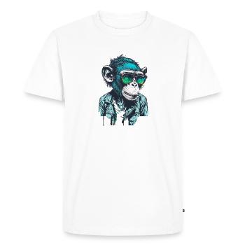 Monkey coolness chimpanzee in sunglasses look - Men's Premium Organic T-Shirt - white - Front - Nico (187cm)