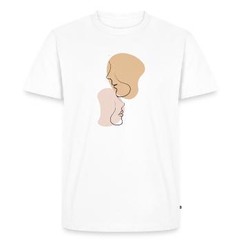 One Line Art Couple Line Art Couple Minimalist art - T-shirt Premium bio Homme - blanc - Devant - Nico (187cm)