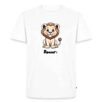 Lion : « Roaar ! » - T-shirt Premium bio Homme - blanc - Devant - Nico (187cm)