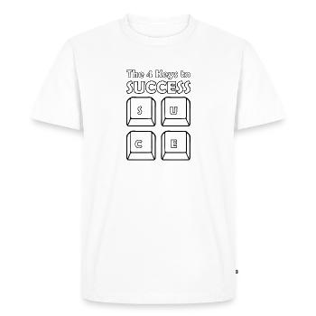 The 4 Keys to Success - Men's Premium Organic T-Shirt - white - Front - Nico (187cm)