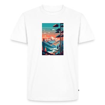 L’élégance alpine : la beauté minimaliste de la montagne - T-shirt Premium bio Homme - blanc - Devant - Nico (187cm)