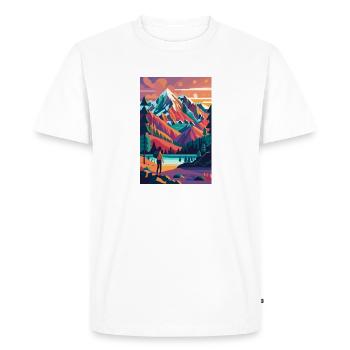 L’élégance alpine : la beauté minimaliste de la montagne - T-shirt Premium bio Homme - blanc - Devant - Nico (187cm)