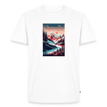 L’élégance alpine : la beauté minimaliste de la montagne - T-shirt Premium bio Homme - blanc - Devant - Nico (187cm)