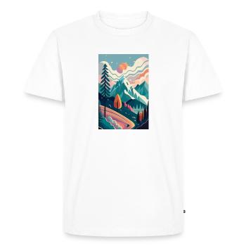 L’élégance alpine : la beauté minimaliste de la montagne - T-shirt Premium bio Homme - blanc - Devant - Nico (187cm)