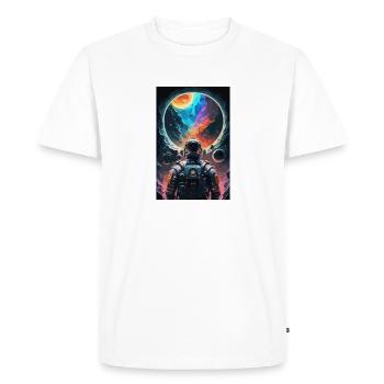 Astronaute, Futuriste, Espace Espace, Univers - T-shirt Premium bio Homme - blanc - Devant - Nico (187cm)