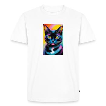 Chat mignon Pop Art Art moderne - T-shirt Premium bio Homme - blanc - Devant - Nico (187cm)