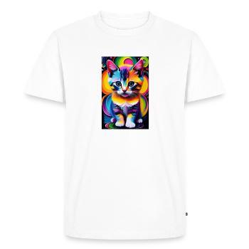 Chat mignon Pop Art Art moderne - T-shirt Premium bio Homme - blanc - Devant - Nico (187cm)