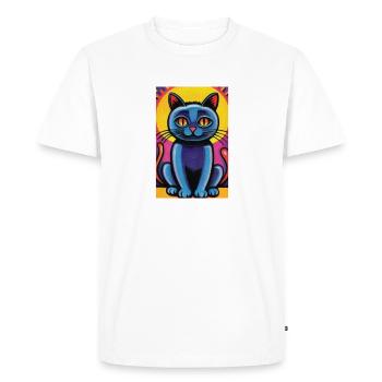 Chat mignon Pop Art Art moderne - T-shirt Premium bio Homme - blanc - Devant - Nico (187cm)