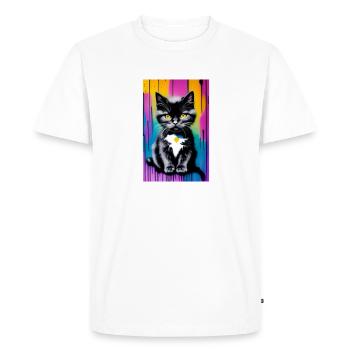 Chat mignon Pop Art Art moderne - T-shirt Premium bio Homme - blanc - Devant - Nico (187cm)