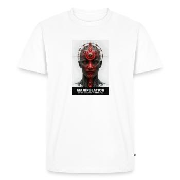 Manipulation Is The Dark Side Of Charism - Men's Premium Organic T-Shirt - white - Front - Nico (187cm)