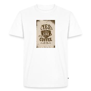 Coffee Yes I Love Coffee Coffeelovers 005 - Men's Premium Organic T-Shirt - white - Front - Nico (187cm)