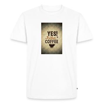 Coffee Yes I Love Coffee Coffeelovers 005 - Men's Premium Organic T-Shirt - white - Front - Nico (187cm)