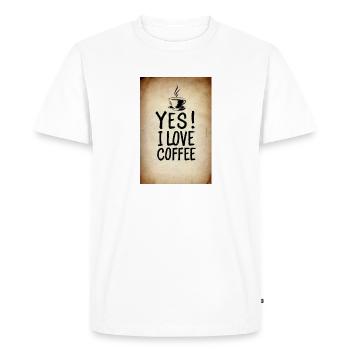 Coffee Yes I Love Coffee Coffeelovers 005 - Men's Premium Organic T-Shirt - white - Front - Nico (187cm)