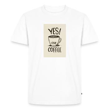 Coffee Yes I Love Coffee Coffeelovers 005 - Men's Premium Organic T-Shirt - white - Front - Nico (187cm)