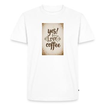 Coffee Yes I Love Coffee Coffeelovers 005 - Men's Premium Organic T-Shirt - white - Front - Nico (187cm)