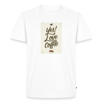 Coffee Yes I Love Coffee Coffeelovers 005 - Men's Premium Organic T-Shirt - white - Front - Nico (187cm)