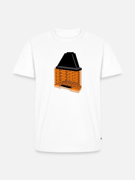 Prefabricated fireplace C1 - Men's Premium Organic T-Shirt - white