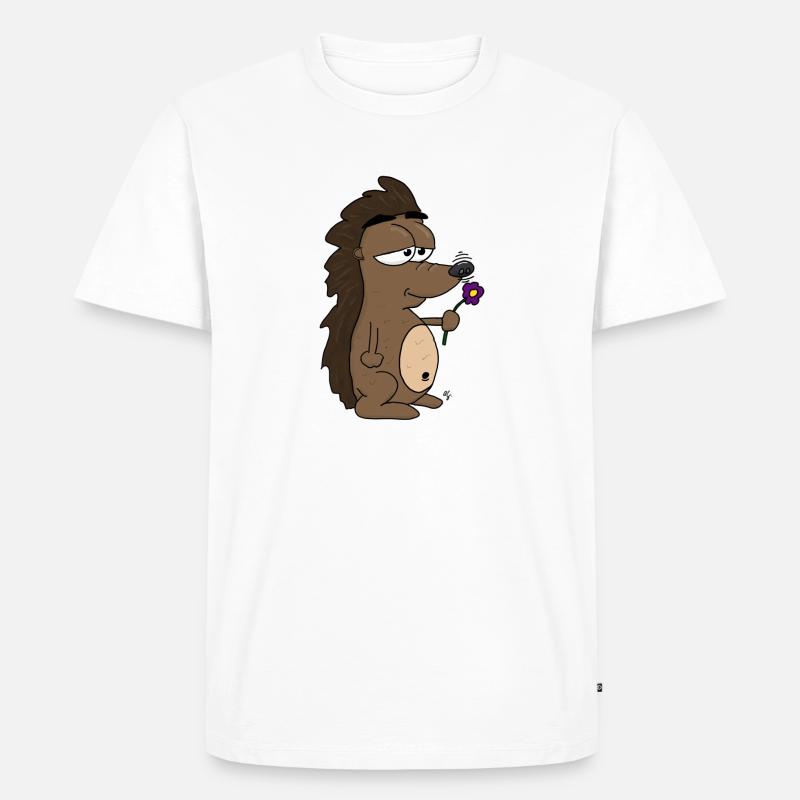 Igel - Männer Premium Bio T-Shirt - Weiß