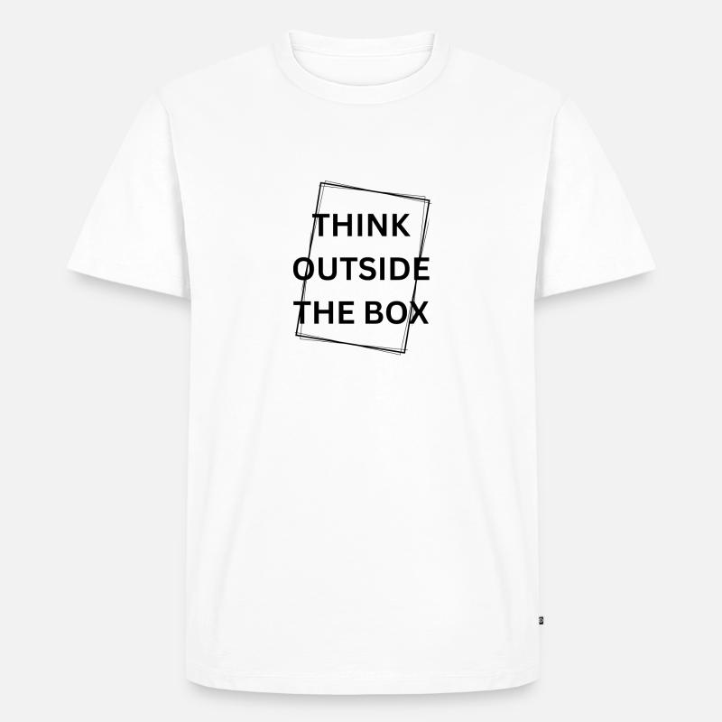 Think outside the box - Männer Premium Bio T-Shirt - Weiß
