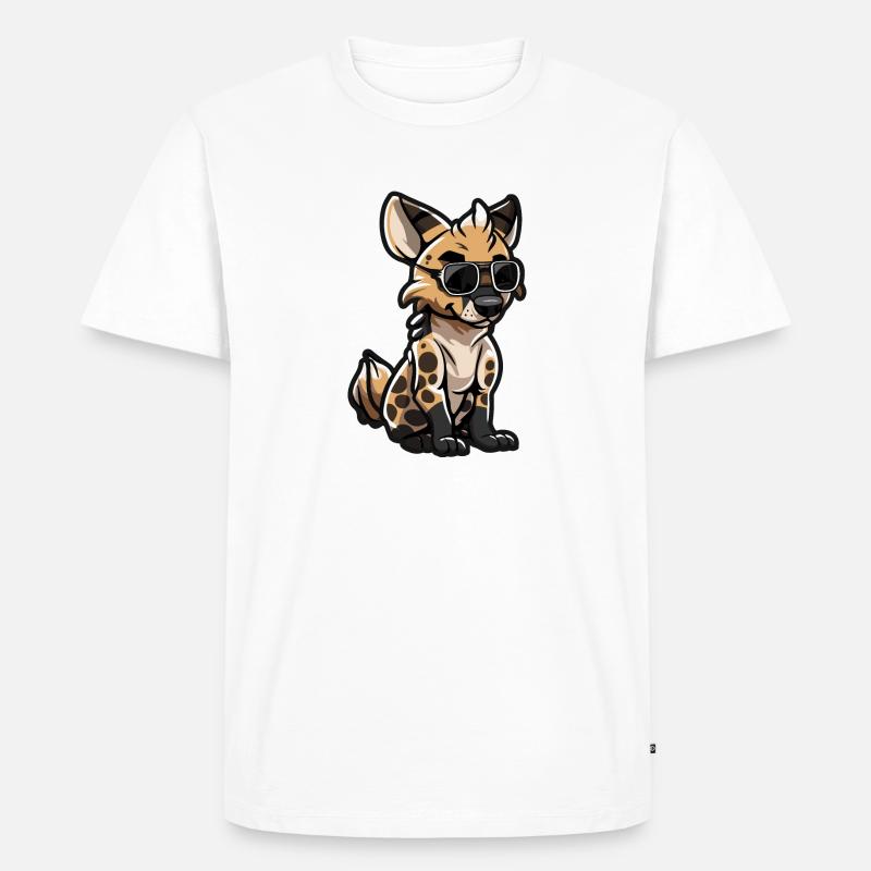 Hyäne Comic Cool - Männer Premium Bio T-Shirt - Weiß