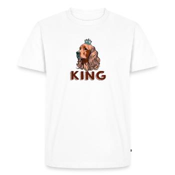 CHIEN COCKER KING COMBAT RACE MIGNON SAUVETAGE - T-shirt Premium bio Homme - blanc - Devant - Nico (187cm)