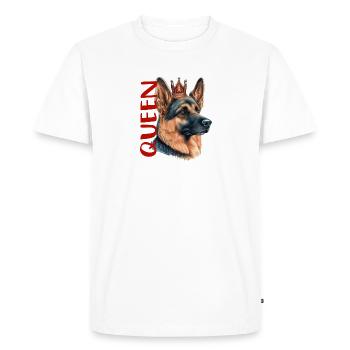 CHIEN BERGER ALLEMAND QUEEN COMBAT RACE MIGNON - T-shirt Premium bio Homme - blanc - Devant - Nico (187cm)
