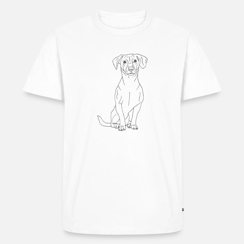 Dackel - Männer Premium Bio T-Shirt - Weiß
