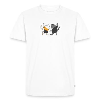 Chats dansants - T-shirt Premium bio Homme - blanc - Devant - Nico (187cm)