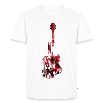 Gitarren Puzzle Rot - Men's Premium Organic T-Shirt - white - Front - Nico (187cm)