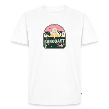 Padel Suncoast Club Funny Sunny Padeltennis - T-shirt Premium bio Homme - blanc - Devant - Nico (187cm)