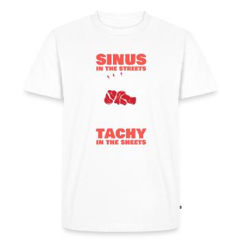 Sinus dans les rues Tachy dans les draps - T-shirt Premium bio Homme - blanc - Devant - Nico (187cm)