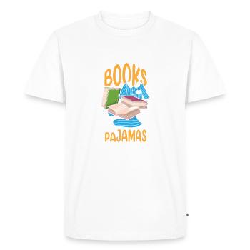 Si cela implique des livres et des pyjamas comptez-moi dans drôle - T-shirt Premium bio Homme - blanc - Devant - Nico (187cm)