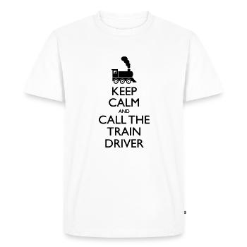 Call the train driver - T-shirt Premium bio Homme - blanc - Devant - Nico (187cm)