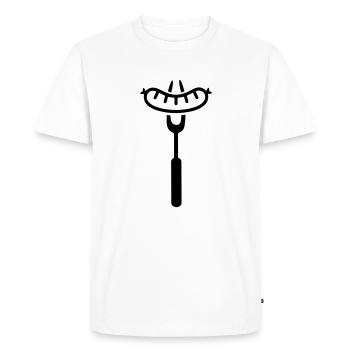 Saucisse grillée - T-shirt Premium bio Homme - blanc - Devant - Nico (187cm)